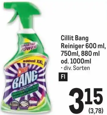 Metro Cillit Bang Reiniger 600 ml, 750ml, 880ml, od. 1000ml Angebot