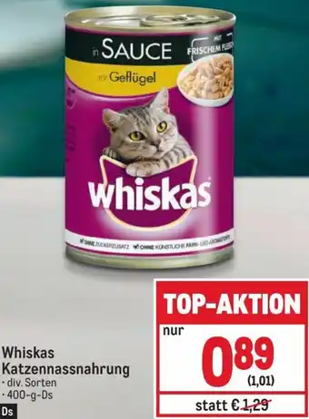Metro Whiskas Katzennahrung 400 g Angebot