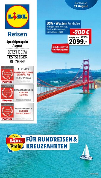 Lidl Reisen USA-Westen Rundreise Angebot