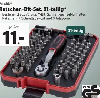 Lidl Parkside Ratschen-Bit-Set Angebot