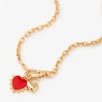 Claire's Gold double heart 14" pendant necklace Angebot