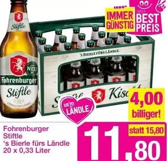 Sutterlüty Fohrenburger Stiftle 's Bierle Fürs Ländle 20x0,33 liter Angebot