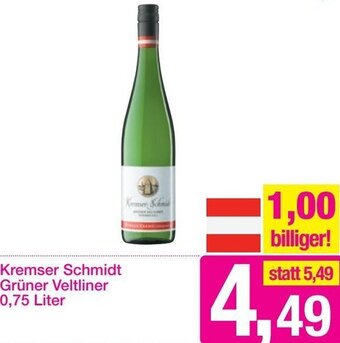 Sutterlüty Kremser Schmidt Grüner Veltliner 0,75 Liter Angebot