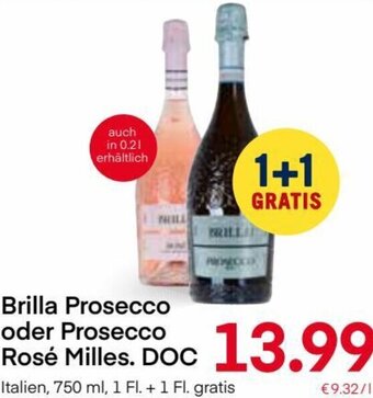 MPreis Brilla Prosecco Oder Prosecco Rosé Milles.DOC 750 ml Angebot