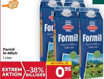 Billa Formil H-Milch 1 Liter Angebot