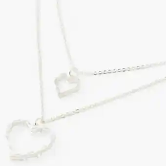 Claire's Silver cubic zirconia double heart multi strand necklace Angebot