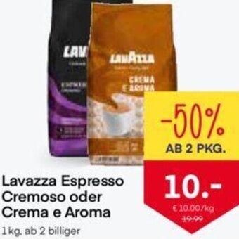 MPreis Lavazza Espresso Cremoso oder Crema e Aroma 1 kg Angebot