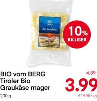 MPreis Bio vom Berg Tiroler Bio Graukäse Mager 200 g Angebot