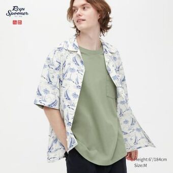 UNIQLO Reyn spooner open collar short sleeved shirt Angebot