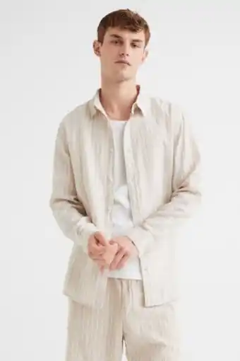 Hemd aus leinenmix slim fit