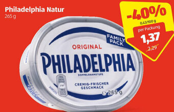 Hofer Philadelphia Natur 265 g Angebot
