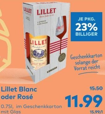 T&G Lillet Blanc oder Rosé 0.75l Angebot