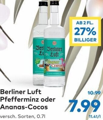 T&G Berliner Luft Pfefferminz oder Ananas-Cocos 0.7l Angebot
