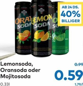T&G Lemonsoda, Oransoda oder Mojitosoda 0.33l Angebot