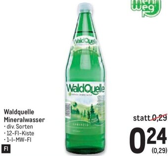 Metro Waldquelle Mineralwasser Angebot