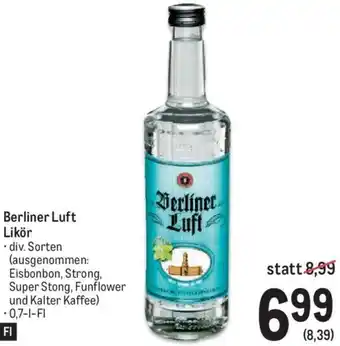 Metro Berliner Luft Likör 0.7l Angebot