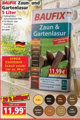 Norma Baufix Zaun-und Gartenlasur 5Liter Angebot