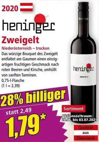 Norma Heninger Zweigelt Angebot