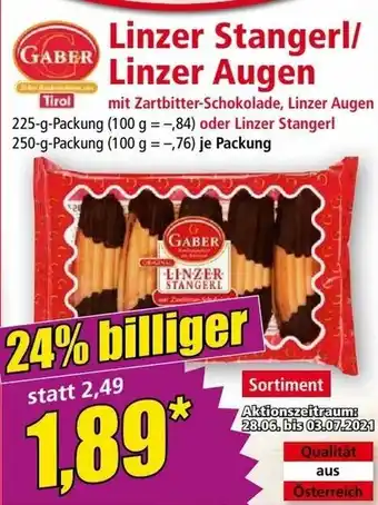 Norma Linzer Stangerl/ Linzer Augen Angebot