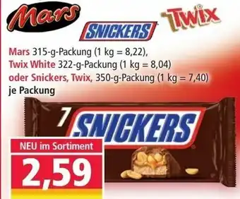 Norma Mars, Twix, Snickers Angebot