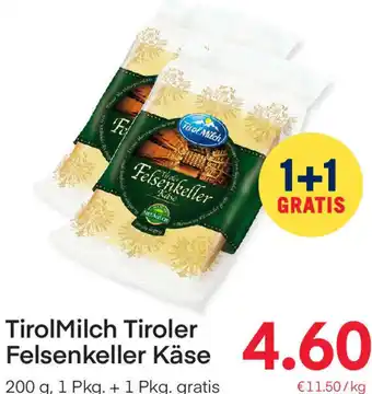MPreis TirolMilch Tiroler Felsenkeller Käse 200 g Angebot