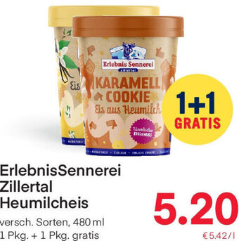 MPreis ErlebnisSennerei Zillertal Heumilcheis 480 ml Angebot