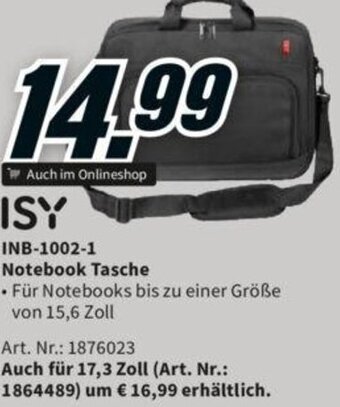 Media Markt ISY INB-1002-1 Notebook Tasche Angebot