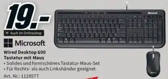 Media Markt Microsoft Wired Desktop 600 Tastatur mit Maus Angebot