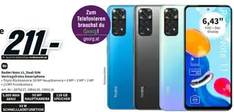 Media Markt Redmi Note 11, Dual-Sim Vertragsfreies Smatphone Angebot