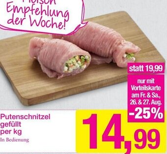 Sutterlüty Putenschnitzel Gefüllt per kg Angebot