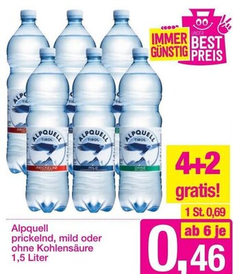 Sutterlüty Alpquell Prickelnd, Mild oder Ohne Kohlensäure 1,5 Liter Angebot