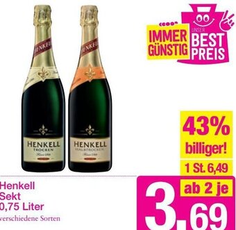 Sutterlüty Henkell Sekt 0,75 Liter Angebot