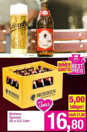 Sutterlüty Mohren Spezial 20 x 0,5 Liter Angebot
