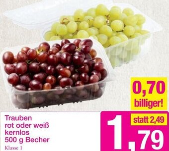 Sutterlüty Trauben Rot Oder Weiß kernlos 500 g Angebot