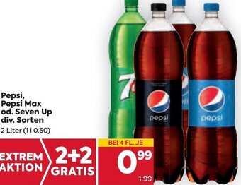 Billa Pepsi, Pepsi Max od. Seven Up 2 Liter Angebot