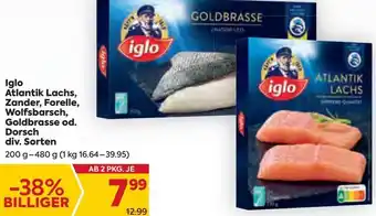 Billa Iglo Atlantik, Lachs, Zander Forelle, Wolfsbrasse 200 g-480 g Angebot