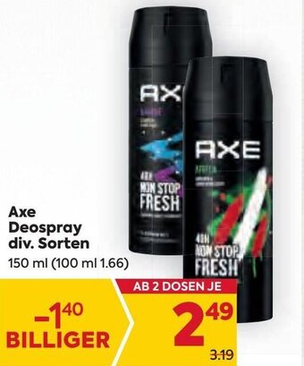 Billa Axe Deospray 150 ml Angebot