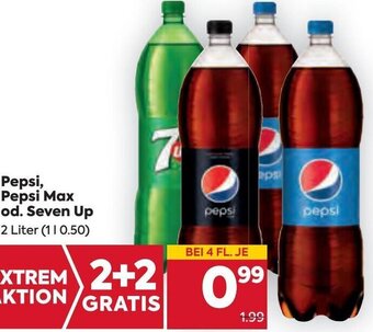 Billa Pepsi, Pepsi Max od. Seven Up 2 Liter Angebot