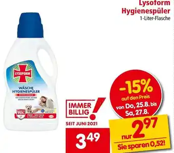 Interspar Lysoform Hygienespüler 1 Liter Angebot