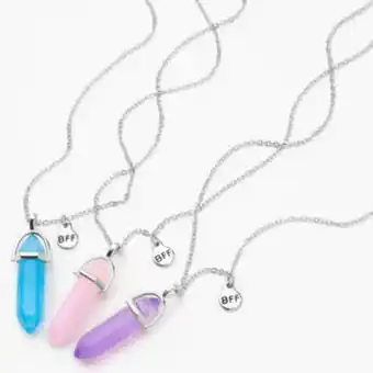 Claire's Silver best friends gem pendant necklaces - 3 pack Angebot