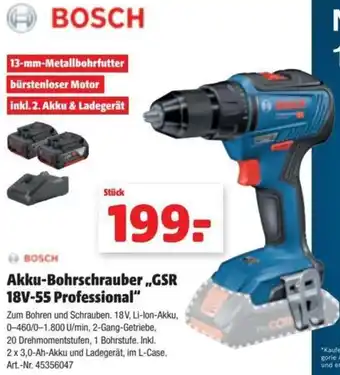 Der Grissemann Akku-Bohrschrauber GSR 18V-55 Professional Angebot