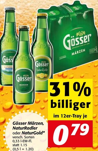 Strasser Markt Gösser Märzen, NaturRadler Oder NaturGold 0,33 l Angebot