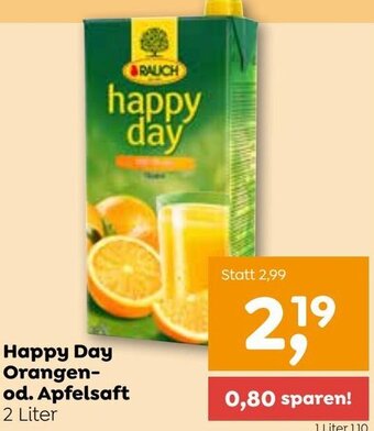 ADEG Happy Day Orangen od. Apfelsaft 2 Liter Angebot