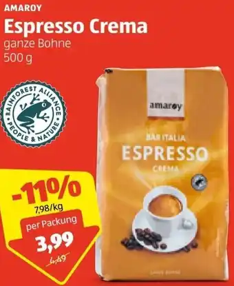 Hofer Amaroy Espresso Crema 500 g Angebot