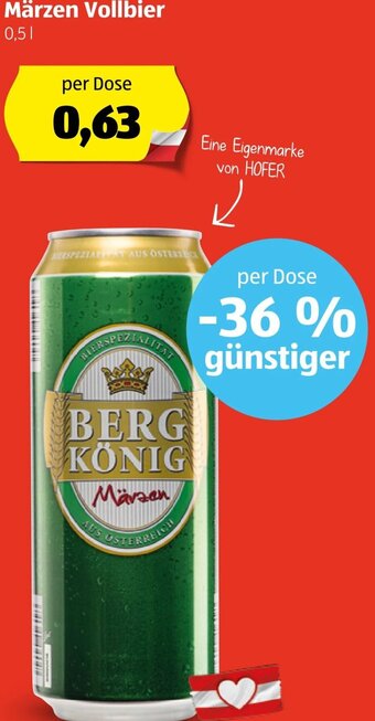 Hofer Märzen Vollbier 0,5l Angebot