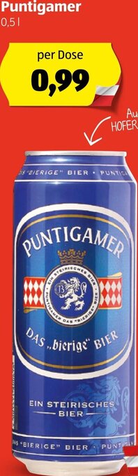 Hofer Puntigamer 0,5l Angebot