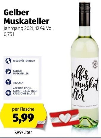 Hofer Gelber Muskateller 0,75 l Angebot