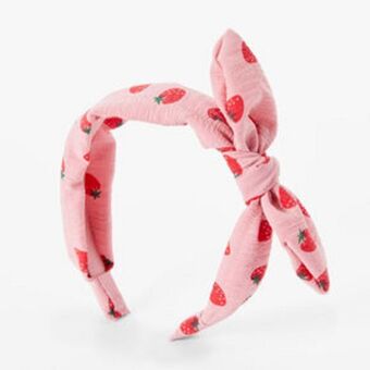 Claire's Pink strawberry knotted bow headband Angebot