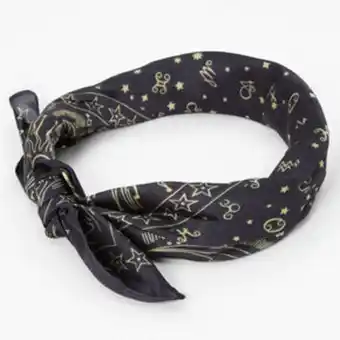 Claire's Silky celestial bandana headwrap - black Angebot
