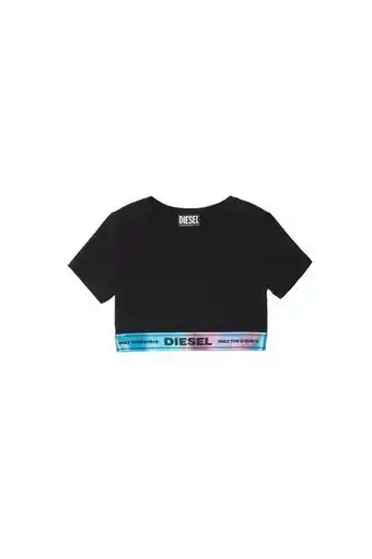 Diesel Kurzes t-shirt mit mehrfarbigem band Angebot